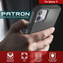 Cargar imagen en el visor de la galería, Punkcase for iPhone 11 Belt Clip Multilayer Holster Case [Patron Series] [Black] (Color in image: Red-Black)
