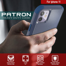 Cargar imagen en el visor de la galería, Punkcase for iPhone 11 Belt Clip Multilayer Holster Case [Patron Series] [Navy] (Color in image: Red-Black)
