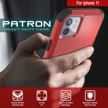 Cargar imagen en el visor de la galería, Punkcase for iPhone 11 Belt Clip Multilayer Holster Case [Patron Series] [Red-Black] (Color in image: Black)

