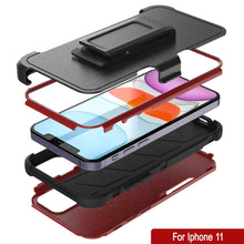 Cargar imagen en el visor de la galería, Punkcase for iPhone 11 Belt Clip Multilayer Holster Case [Patron Series] [Red-Black] 
