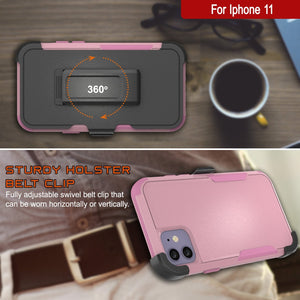 Punkcase for iPhone 11 Belt Clip Multilayer Holster Case [Patron Series] [Pink] 