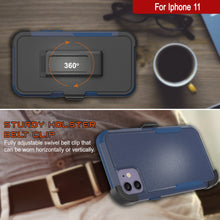 Cargar imagen en el visor de la galería, Punkcase for iPhone 11 Belt Clip Multilayer Holster Case [Patron Series] [Navy] 
