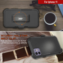 Cargar imagen en el visor de la galería, Punkcase for iPhone 11 Belt Clip Multilayer Holster Case [Patron Series] [Black] 
