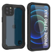 Cargar imagen en el visor de la galería, iPhone 12 Pro Max Waterproof IP68 Case, Punkcase [Black]  [Maximus Series] [Slim Fit] [IP68 Certified] [Shockresistant] Clear Armor Cover with Screen Protector | Ultimate Protection (Color in image: black)
