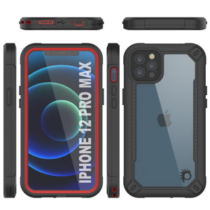 iPhone 12 Pro Max Waterproof IP68 Case, Punkcase [red]  [Maximus Series] [Slim Fit] [IP68 Certified] [Shockresistant] Clear Armor Cover with Screen Protector | Ultimate Protection (Color in image: purple)