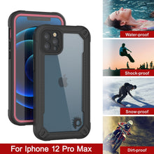 Cargar imagen en el visor de la galería, iPhone 12 Pro Max Waterproof IP68 Case, Punkcase [pink]  [Maximus Series] [Slim Fit] [IP68 Certified] [Shockresistant] Clear Armor Cover with Screen Protector | Ultimate Protection 
