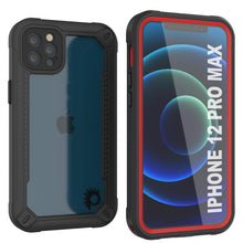 Cargar imagen en el visor de la galería, iPhone 12 Pro Max Waterproof IP68 Case, Punkcase [red]  [Maximus Series] [Slim Fit] [IP68 Certified] [Shockresistant] Clear Armor Cover with Screen Protector | Ultimate Protection (Color in image: red)

