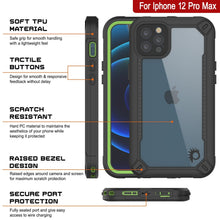 Cargar imagen en el visor de la galería, iPhone 12 Pro Max Waterproof IP68 Case, Punkcase [Green]  [Maximus Series] [Slim Fit] [IP68 Certified] [Shockresistant] Clear Armor Cover with Screen Protector | Ultimate Protection (Color in image: red)
