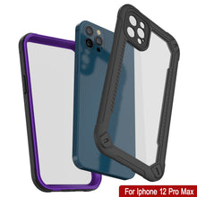Cargar imagen en el visor de la galería, iPhone 12 Pro Max Waterproof IP68 Case, Punkcase [Purple]  [Maximus Series] [Slim Fit] [IP68 Certified] [Shockresistant] Clear Armor Cover with Screen Protector | Ultimate Protection (Color in image: green)
