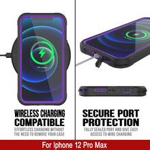 Cargar imagen en el visor de la galería, iPhone 12 Pro Max Waterproof IP68 Case, Punkcase [Purple]  [Maximus Series] [Slim Fit] [IP68 Certified] [Shockresistant] Clear Armor Cover with Screen Protector | Ultimate Protection (Color in image: teal)
