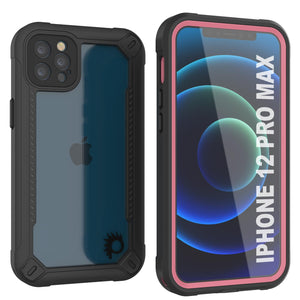 iPhone 12 Pro Max Waterproof IP68 Case, Punkcase [pink]  [Maximus Series] [Slim Fit] [IP68 Certified] [Shockresistant] Clear Armor Cover with Screen Protector | Ultimate Protection (Color in image: pink)