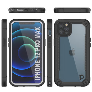 iPhone 12 Pro Max Waterproof IP68 Case, Punkcase [white]  [Maximus Series] [Slim Fit] [IP68 Certified] [Shockresistant] Clear Armor Cover with Screen Protector | Ultimate Protection (Color in image: red)