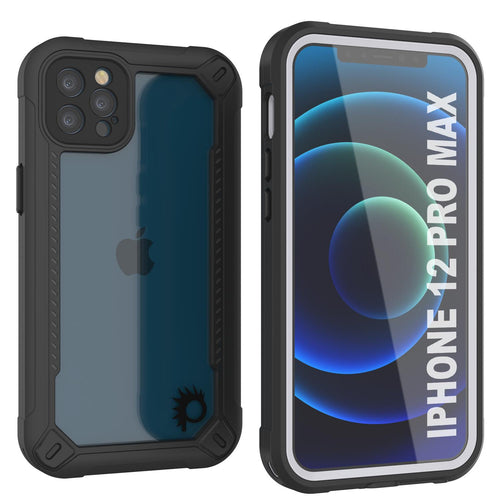 iPhone 12 Pro Max Waterproof IP68 Case, Punkcase [white]  [Maximus Series] [Slim Fit] [IP68 Certified] [Shockresistant] Clear Armor Cover with Screen Protector | Ultimate Protection (Color in image: white)