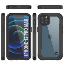 Cargar imagen en el visor de la galería, iPhone 12 Pro Max Waterproof IP68 Case, Punkcase [Black]  [Maximus Series] [Slim Fit] [IP68 Certified] [Shockresistant] Clear Armor Cover with Screen Protector | Ultimate Protection (Color in image: red)
