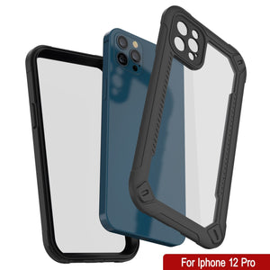 iPhone 12 Pro Waterproof IP68 Case, Punkcase [Black]  [Maximus Series] [Slim Fit] [IP68 Certified] [Shockresistant] Clear Armor Cover with Screen Protector | Ultimate Protection (Color in image: purple)
