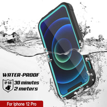 Cargar imagen en el visor de la galería, iPhone 12 Pro Waterproof IP68 Case, Punkcase [teal]  [Maximus Series] [Slim Fit] [IP68 Certified] [Shockresistant] Clear Armor Cover with Screen Protector | Ultimate Protection (Color in image: white)
