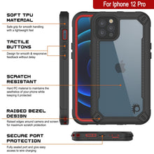 Cargar imagen en el visor de la galería, iPhone 12 Pro Waterproof IP68 Case, Punkcase [red]  [Maximus Series] [Slim Fit] [IP68 Certified] [Shockresistant] Clear Armor Cover with Screen Protector | Ultimate Protection (Color in image: green)
