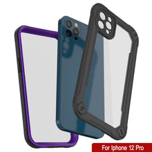Cargar imagen en el visor de la galería, iPhone 12 Pro Waterproof IP68 Case, Punkcase [Purple]  [Maximus Series] [Slim Fit] [IP68 Certified] [Shockresistant] Clear Armor Cover with Screen Protector | Ultimate Protection (Color in image: green)
