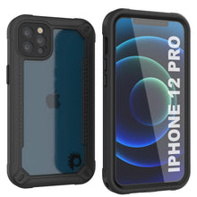 Load image into Gallery viewer, iPhone 12 Pro Waterproof IP68 Case, Punkcase [Black]  [Maximus Series] [Slim Fit] [IP68 Certified] [Shockresistant] Clear Armor Cover with Screen Protector | Ultimate Protection (Color in image: black)

