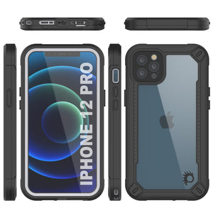 iPhone 12 Pro Waterproof IP68 Case, Punkcase [white]  [Maximus Series] [Slim Fit] [IP68 Certified] [Shockresistant] Clear Armor Cover with Screen Protector | Ultimate Protection (Color in image: red)