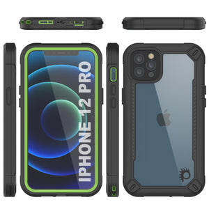 iPhone 12 Pro Waterproof IP68 Case, Punkcase [Green]  [Maximus Series] [Slim Fit] [IP68 Certified] [Shockresistant] Clear Armor Cover with Screen Protector | Ultimate Protection (Color in image: blue)