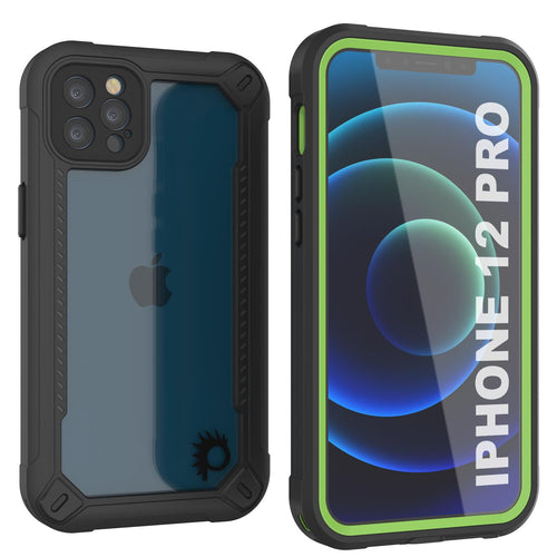 iPhone 12 Pro Waterproof IP68 Case, Punkcase [Green]  [Maximus Series] [Slim Fit] [IP68 Certified] [Shockresistant] Clear Armor Cover with Screen Protector | Ultimate Protection (Color in image: green)