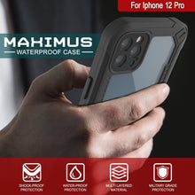 Cargar imagen en el visor de la galería, iPhone 12 Pro Waterproof IP68 Case, Punkcase [teal]  [Maximus Series] [Slim Fit] [IP68 Certified] [Shockresistant] Clear Armor Cover with Screen Protector | Ultimate Protection (Color in image: pink)
