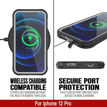 Cargar imagen en el visor de la galería, iPhone 12 Pro Waterproof IP68 Case, Punkcase [white]  [Maximus Series] [Slim Fit] [IP68 Certified] [Shockresistant] Clear Armor Cover with Screen Protector | Ultimate Protection (Color in image: pink)
