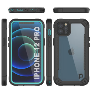 iPhone 12 Pro Waterproof IP68 Case, Punkcase [teal]  [Maximus Series] [Slim Fit] [IP68 Certified] [Shockresistant] Clear Armor Cover with Screen Protector | Ultimate Protection (Color in image: purple)