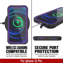 Cargar imagen en el visor de la galería, iPhone 12 Pro Waterproof IP68 Case, Punkcase [Purple]  [Maximus Series] [Slim Fit] [IP68 Certified] [Shockresistant] Clear Armor Cover with Screen Protector | Ultimate Protection (Color in image: teal)
