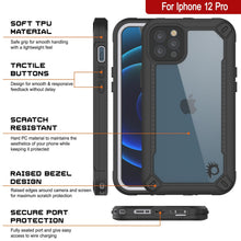 Cargar imagen en el visor de la galería, iPhone 12 Pro Waterproof IP68 Case, Punkcase [white]  [Maximus Series] [Slim Fit] [IP68 Certified] [Shockresistant] Clear Armor Cover with Screen Protector | Ultimate Protection (Color in image: blue)
