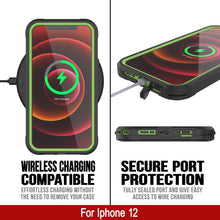 Cargar imagen en el visor de la galería, iPhone 12 Waterproof IP68 Case, Punkcase [Green]  [Maximus Series] [Slim Fit] [IP68 Certified] [Shockresistant] Clear Armor Cover with Screen Protector | Ultimate Protection (Color in image: pink)
