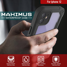 Cargar imagen en el visor de la galería, iPhone 12 Waterproof IP68 Case, Punkcase [white]  [Maximus Series] [Slim Fit] [IP68 Certified] [Shockresistant] Clear Armor Cover with Screen Protector | Ultimate Protection (Color in image: green)
