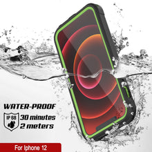 Cargar imagen en el visor de la galería, iPhone 12 Waterproof IP68 Case, Punkcase [Green]  [Maximus Series] [Slim Fit] [IP68 Certified] [Shockresistant] Clear Armor Cover with Screen Protector | Ultimate Protection (Color in image: white)
