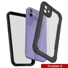 Cargar imagen en el visor de la galería, iPhone 12 Waterproof IP68 Case, Punkcase [Black]  [Maximus Series] [Slim Fit] [IP68 Certified] [Shockresistant] Clear Armor Cover with Screen Protector | Ultimate Protection (Color in image: purple)
