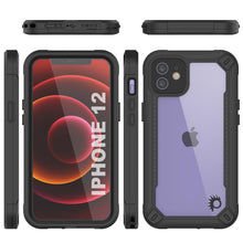 Cargar imagen en el visor de la galería, iPhone 12 Waterproof IP68 Case, Punkcase [Black]  [Maximus Series] [Slim Fit] [IP68 Certified] [Shockresistant] Clear Armor Cover with Screen Protector | Ultimate Protection (Color in image: red)

