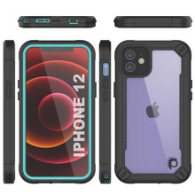Cargar imagen en el visor de la galería, iPhone 12 Waterproof IP68 Case, Punkcase [teal]  [Maximus Series] [Slim Fit] [IP68 Certified] [Shockresistant] Clear Armor Cover with Screen Protector | Ultimate Protection (Color in image: purple)
