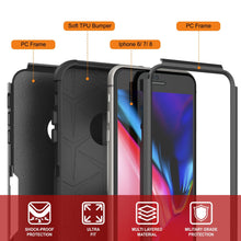 Cargar imagen en el visor de la galería, Punkcase for iPhone 7 Belt Clip Multilayer Holster Case [Patron Series] [Black] (Color in image: Mint)
