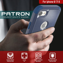 Cargar imagen en el visor de la galería, Punkcase for iPhone 7 Belt Clip Multilayer Holster Case [Patron Series] [Navy] (Color in image: Red-Black)
