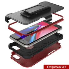Cargar imagen en el visor de la galería, Punkcase for iPhone 8 Belt Clip Multilayer Holster Case [Patron Series] [Red-Black] 
