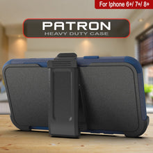Cargar imagen en el visor de la galería, Punkcase for iPhone 8+ Plus Belt Clip Multilayer Holster Case [Patron Series] [Navy] (Color in image: Black)
