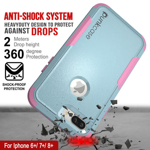Punkcase for iPhone 8+ Plus Belt Clip Multilayer Holster Case [Patron Series] [Mint-Pink] (Color in image: Mint)