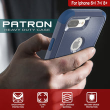 Cargar imagen en el visor de la galería, Punkcase for iPhone 7+ Plus Belt Clip Multilayer Holster Case [Patron Series] [Navy] (Color in image: Red-Black)
