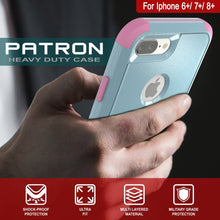 Cargar imagen en el visor de la galería, Punkcase for iPhone 8+ Plus Belt Clip Multilayer Holster Case [Patron Series] [Mint-Pink] (Color in image: Red-Black)
