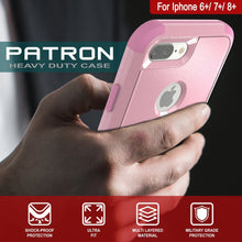 Cargar imagen en el visor de la galería, Punkcase for iPhone 7+ Plus Belt Clip Multilayer Holster Case [Patron Series] [Pink] (Color in image: Red-Black)
