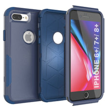 Cargar imagen en el visor de la galería, Punkcase for iPhone 8+ Plus Belt Clip Multilayer Holster Case [Patron Series] [Navy] 
