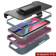 Cargar imagen en el visor de la galería, Punkcase for iPhone 8+ Plus Belt Clip Multilayer Holster Case [Patron Series] [Mint-Pink] 
