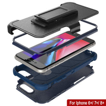 Cargar imagen en el visor de la galería, Punkcase for iPhone 7+ Plus Belt Clip Multilayer Holster Case [Patron Series] [Navy] 
