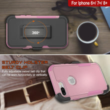 Cargar imagen en el visor de la galería, Punkcase for iPhone 8+ Plus Belt Clip Multilayer Holster Case [Patron Series] [Pink] 
