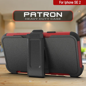 Punkcase for iPhone SE Belt Clip Multilayer Holster Case [Patron Series] [Red-Black] (Color in image: Mint-Pink)